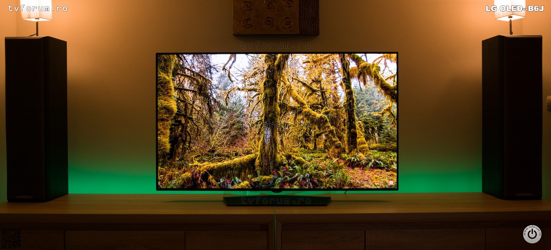 LG OLED55B6J OLED65B6J Review Front Ambiental Light